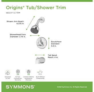 A thumbnail of the Symmons 9602-P-1.5-TRM Alternate Image