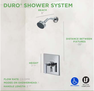 A thumbnail of the Symmons S-3601-TRM Duro Shower System Dimensions