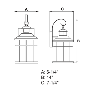 A thumbnail of the Vaxcel Lighting T0322 Line Drawing