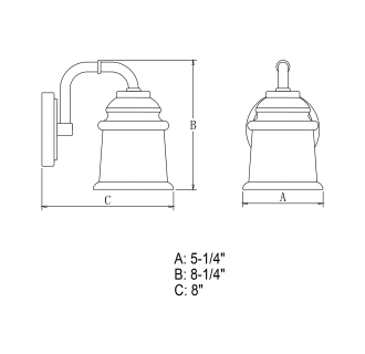 A thumbnail of the Vaxcel Lighting W0239 Line Drawing