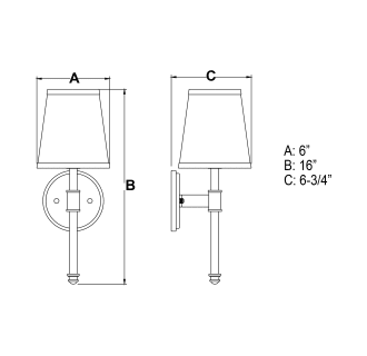 A thumbnail of the Vaxcel Lighting W0247 Line Drawing