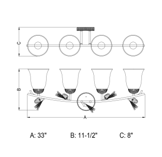 A thumbnail of the Vaxcel Lighting W0270 Line Drawing