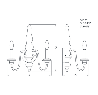 A thumbnail of the Vaxcel Lighting W0335 Line Drawing