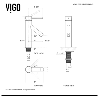 A thumbnail of the Vigo VG01008 Vigo-VG01008-Line Drawing