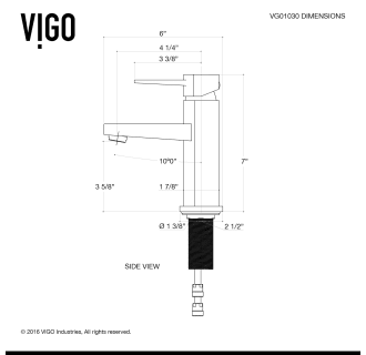 A thumbnail of the Vigo VG01030 Vigo-VG01030-Line Drawing
