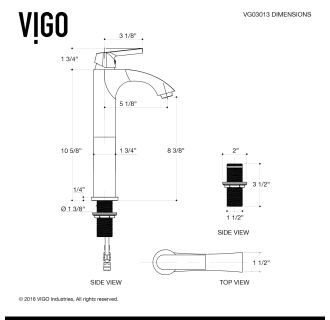 A thumbnail of the Vigo VG03013 Vigo-VG03013-Line Drawing