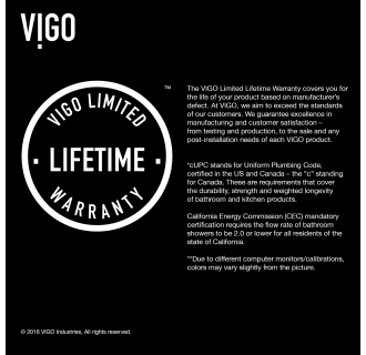 A thumbnail of the Vigo VG08001 Vigo-VG08001-Warranty