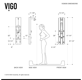 A thumbnail of the Vigo VG08006 Vigo-VG08006-Dimensions