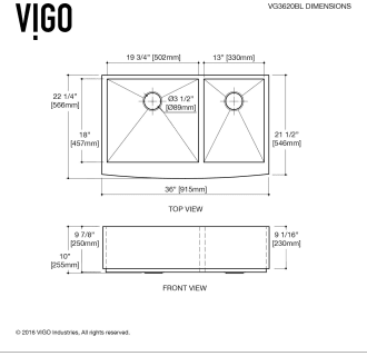 A thumbnail of the Vigo VG3620BL Vigo-VG3620BL-Dimensions