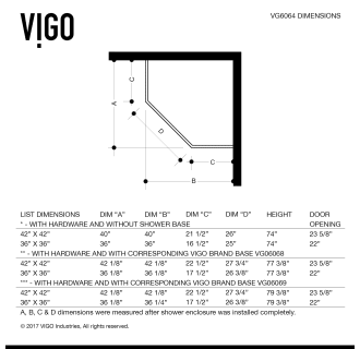 A thumbnail of the Vigo VG606442W Vigo-VG606442W-Specification Image