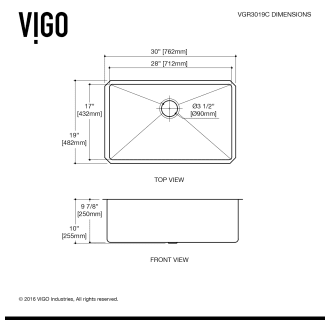 A thumbnail of the Vigo VGR3019CK1 Vigo-VGR3019CK1-Line Drawing
