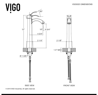 A thumbnail of the Vigo VGT1003 Vigo-VGT1003-Line Drawing