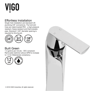 A thumbnail of the Vigo VGT1007 Vigo-VGT1007-Easy Installation - Faucet