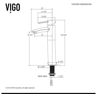 A thumbnail of the Vigo VGT1023 Vigo-VGT1023-Line Drawing