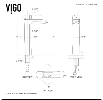A thumbnail of the Vigo VGT1702 Faucet Sizing