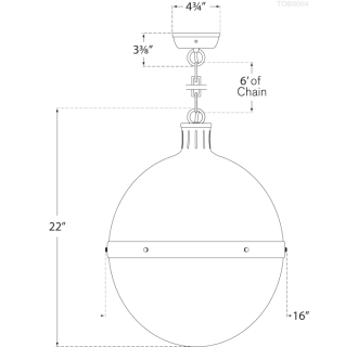 A thumbnail of the Visual Comfort TOB5064WG TOB5064WG Line Drawing