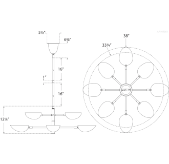 A thumbnail of the Visual Comfort ARN 5501 ARN 5501 Line Drawing