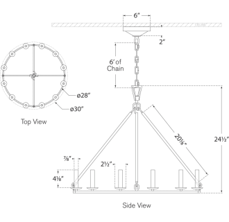 A thumbnail of the Visual Comfort CHC5172 CHC5172 Line Drawing