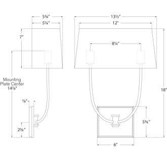 A thumbnail of the Visual Comfort CHD 2621-L CHD 2621-L Line Drawing