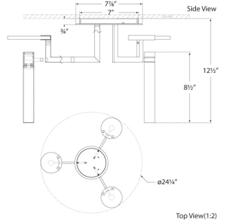 A thumbnail of the Visual Comfort KW4015 KW4015 Line Drawing