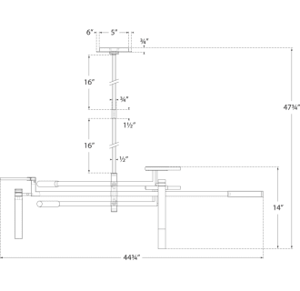 A thumbnail of the Visual Comfort KW 5602 KW 5602 Line Drawing