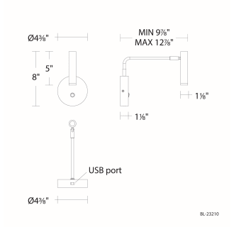 A thumbnail of the WAC Lighting BL-23210 Line Drawing