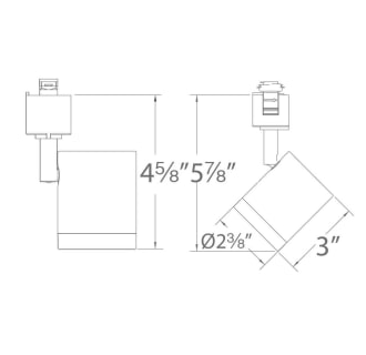 A thumbnail of the WAC Lighting H-8010-30-2 WAC Lighting Charge Track Head Line Drawing