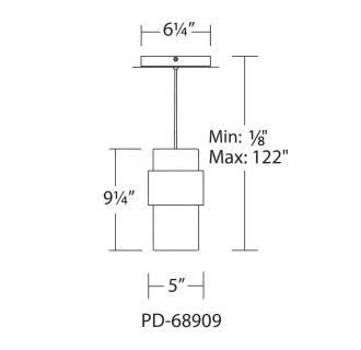 A thumbnail of the WAC Lighting PD-68909 Line Drawing
