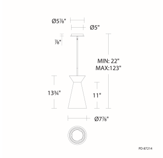 A thumbnail of the WAC Lighting PD-87214 Line Drawing