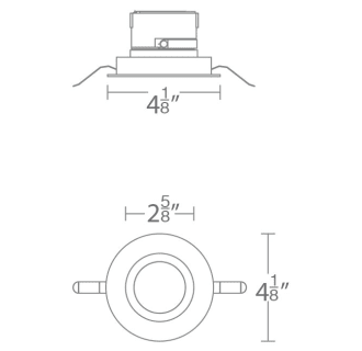 A thumbnail of the WAC Lighting R2ARDT-W WAC Lighting-R2ARDT-W-Line Drawing