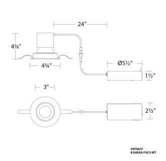 A thumbnail of the WAC Lighting R3HRAR-F9CS Line Drawing