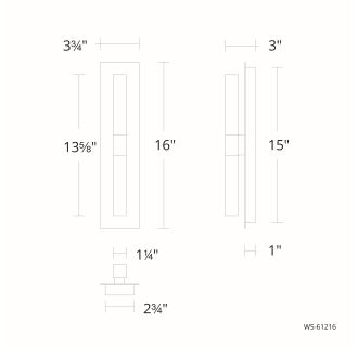 A thumbnail of the WAC Lighting WS-61216 Line Drawing