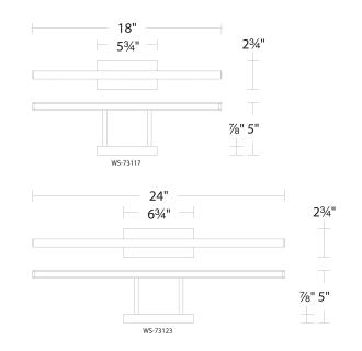 A thumbnail of the WAC Lighting WS-73123-27 Line Drawing