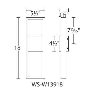 A thumbnail of the WAC Lighting WS-W13918 Line Drawing