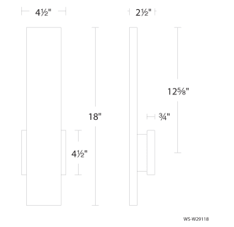 A thumbnail of the WAC Lighting WS-W29118-40 Line Drawing