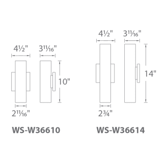 A thumbnail of the WAC Lighting WS-W36610 Line Drawing