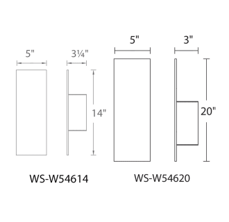A thumbnail of the WAC Lighting WS-W54614 Line Drawing