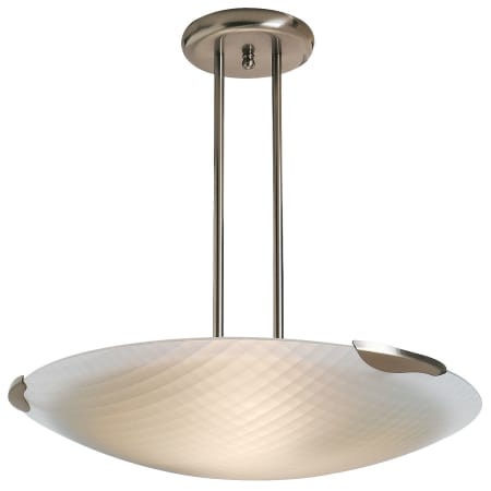 A large image of the Access Lighting 50055 Brushed Steel / Checkered Frosted