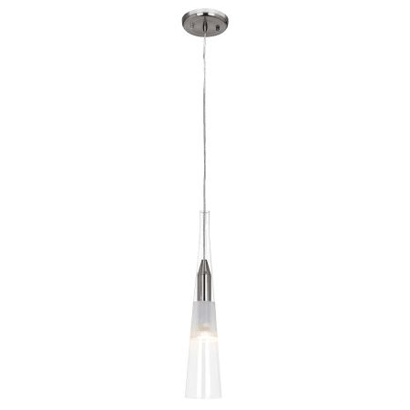 A large image of the Access Lighting 50518 Brushed Steel / Clear / Frosted