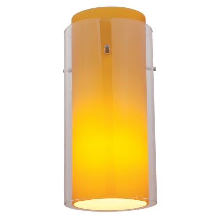 A large image of the Access Lighting 23133 Brushed Steel / Clear / Amber