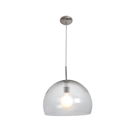 A large image of the Access Lighting 23760-1C-BS Brushed Steel / Clear Prismatic Acrylic