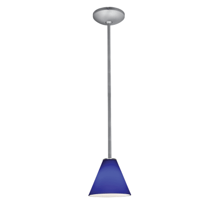 A large image of the Access Lighting 28004-1R Brushed Steel / Cobalt