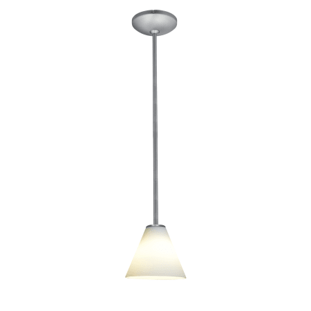 A large image of the Access Lighting 28004-1R Brushed Steel / White