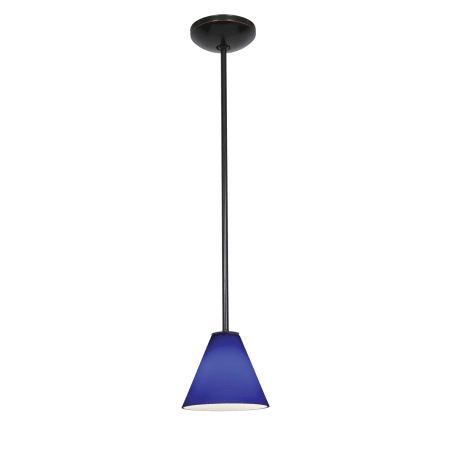 A large image of the Access Lighting 28004-1R Oil Rubbed Bronze / Cobalt