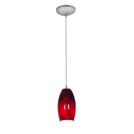 A large image of the Access Lighting 28011-1C-BS Brushed Steel / Ruby Sky