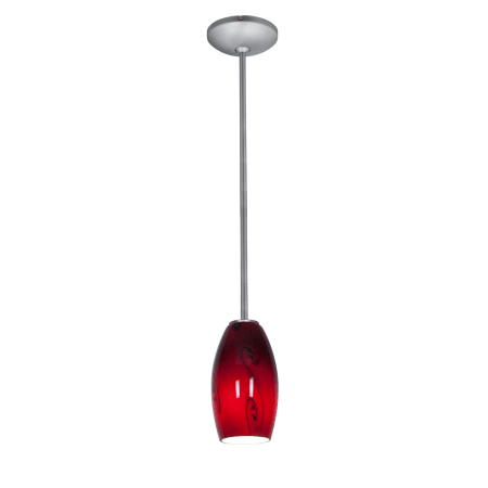 A large image of the Access Lighting 28011-1R-BS Brushed Steel / Ruby Sky
