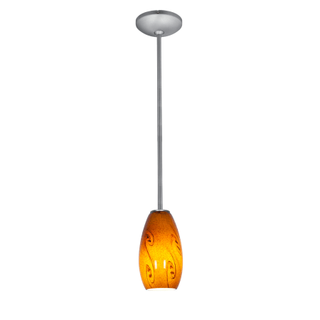 A large image of the Access Lighting 28011-2R-BS Brushed Steel / Amber Sky