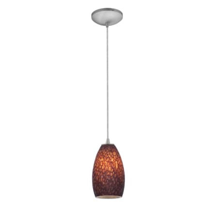 A large image of the Access Lighting 28012-1C-BS Brushed Steel / Brown Stone