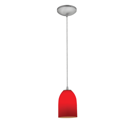A large image of the Access Lighting 28012-1C Brushed Steel / Red