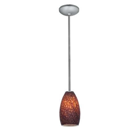 A large image of the Access Lighting 28012-1R-BS Brushed Steel / Brown Stone